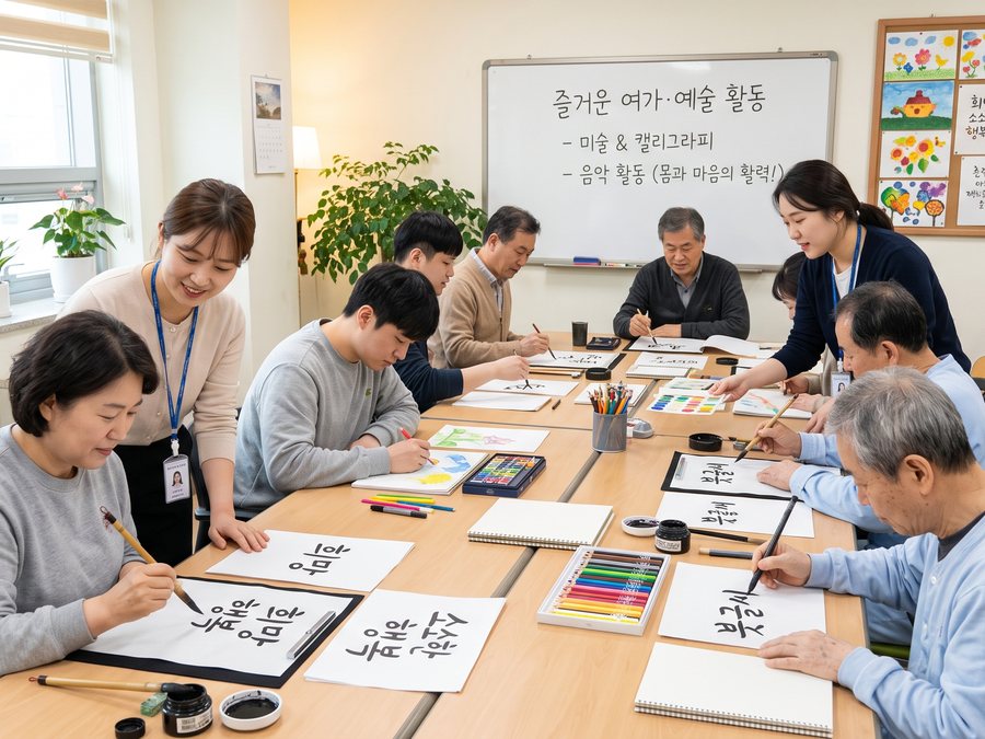캘리그라피와 그림 그리기 활동